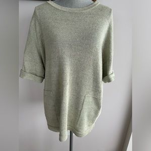 Brunello Cucinelli Linen W Lurex Knitted Sweater Top  Tunic Sz 3XL